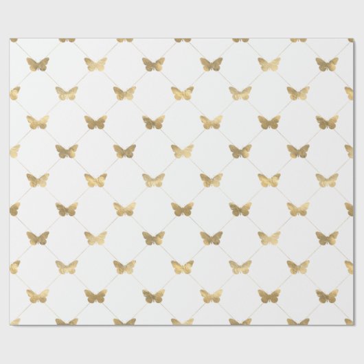 Imitate verdecken Gold Lattice Schmetterlingsmuste Geschenkpapier (Flach)