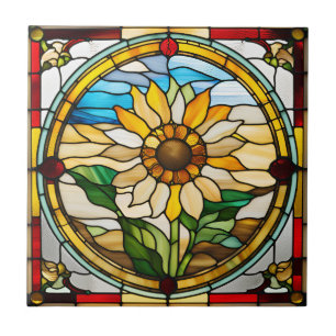 Imitate Verfestigte Glassonnenblume Fliese