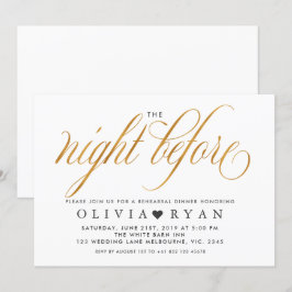 Imitate vergolden die Nacht vor der Einladung