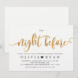 Imitate vergolden die Nacht vor der Einladung