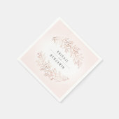 Imitate vergoldete Rose Gold botanische Hochzeit Serviette (Ecke)