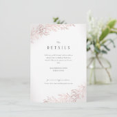 Imitate vergoldete Rose Gold botanische Hochzeitsd Begleitkarte (Stehend Vorderseite)