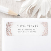 Imitate vergoldete Rose Gold botanische Rücksendea (Insitu)