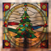 Imitate verklebte Weihnachtsbaum Grosser Fensteraufkleber (Blatt 2)