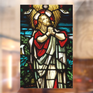 Imitate verklebten Glass Jesus, der in der Wildnis Fensteraufkleber