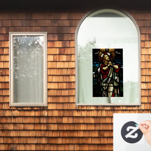 Imitate verklebten Glass Jesus, der in der Wildnis Fensteraufkleber (Fenster Zuhause)