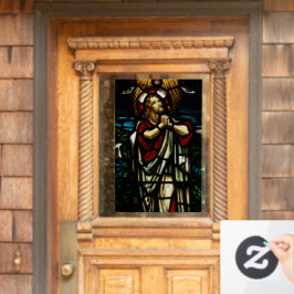 Imitate verklebten Glass Jesus, der in der Wildnis Fensteraufkleber