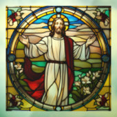 Imitate verklebter Glass Jesus mit ausgestreckten  Fensteraufkleber (Blatt 3)