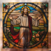 Imitate verklebter Glass Jesus mit ausgestreckten  Fensteraufkleber (Blatt 2)