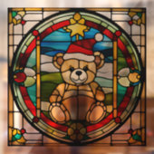 Imitate verklebter Glass Weihnachtsbär Groß Fensteraufkleber (Blatt 2)