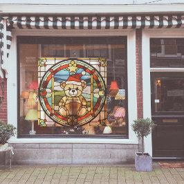 Imitate verklebter Glass Weihnachtsbär Groß Fensteraufkleber