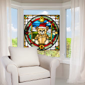 Imitate verklebter Glass Weihnachtsbär Groß Fensteraufkleber