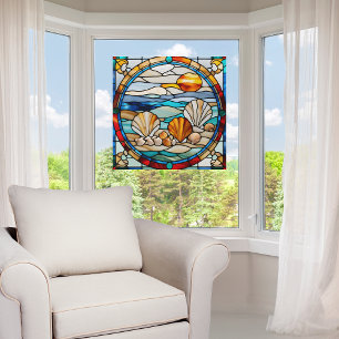 Imitate Verkleidung aus festem Glas an der Küste Fensteraufkleber