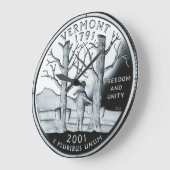 Imitate Vermont Staat Quarter Clock Große Wanduhr (Winkel)