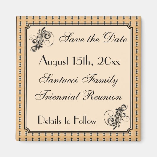 Imitate Vintag Family Wiedersehen Save the Date Magnet (Vorne)