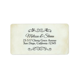 Imitate Vintag Parchment Einfach & elegant Hochzei Adressaufkleber