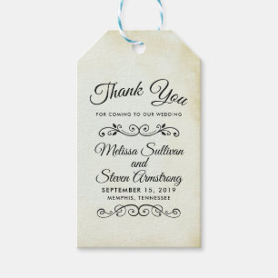 Imitate Vintag Parchment Einfach & elegant Hochzei Geschenkanhänger