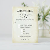 Imitate Vintag Parchment Einfaches Elegantes Hochz RSVP Karte (Stehend Vorderseite)