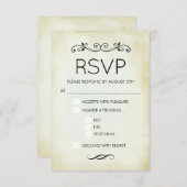 Imitate Vintag Parchment Einfaches Elegantes Hochz RSVP Karte (Vorne/Hinten)