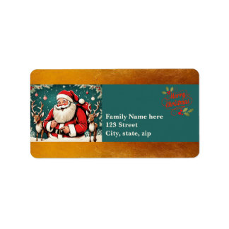 Imitate Vintage Abbildung Santa Claus ReAdL1 Adressaufkleber