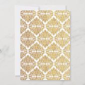 Imitate Vintage Goldfolie Blüh Damask Einladung (Rückseite)