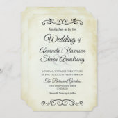 Imitate Vintage Parchment Western Stilhochzeit Einladung (Vorne/Hinten)
