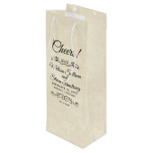 Imitate Vintage Parchment Western Stilhochzeit Geschenktüte Für Weinflaschen (Rückseite Schrägansicht)
