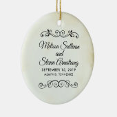 Imitate Vintage Parchment Western Stilhochzeit Keramik Ornament (Rechts)