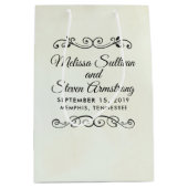 Imitate Vintage Parchment Western Stilhochzeit Mittlere Geschenktüte (Vorderseite)