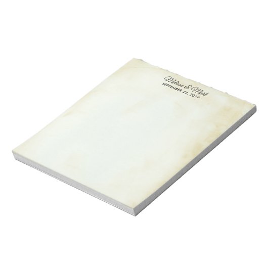Imitate Vintage Parchment Western Stilhochzeit Notizblock (Rotiert)