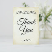 Imitate Vintage Perchment Einfach & elegant Vielen Dankeskarte (Stehend Vorderseite)