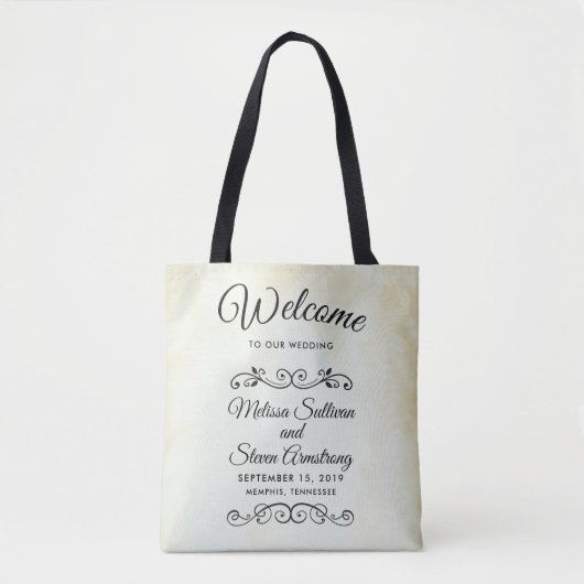 Imitate Vintage Pergament Hochzeit Empfang Tasche (Vorderseite)