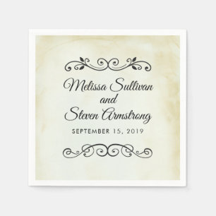 Imitate Vintages Pergament Elegantes Hochzeitspapi Serviette