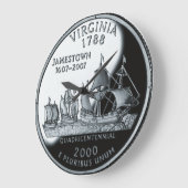 Imitate Virginia Staat Quarter Clock Große Wanduhr (Winkel)