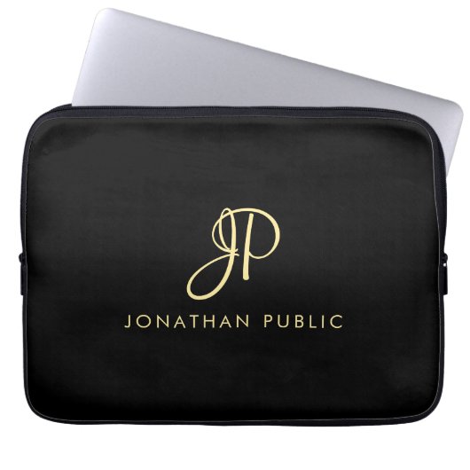Imitate - Vorlage für Monogramme mit goldfarbenem Laptopschutzhülle (Vorderseite)