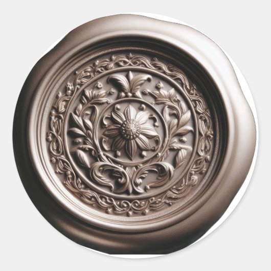 Imitate Wachs Siegel Depression Gold Runder Aufkleber (Vorderseite)