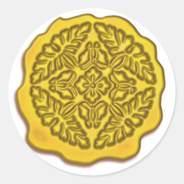 Imitate Wachs Siegel, gelb Runder Aufkleber