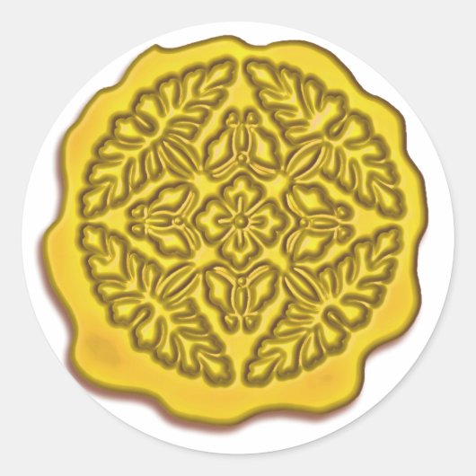 Imitate Wachs Siegel, gelb Runder Aufkleber (Vorderseite)