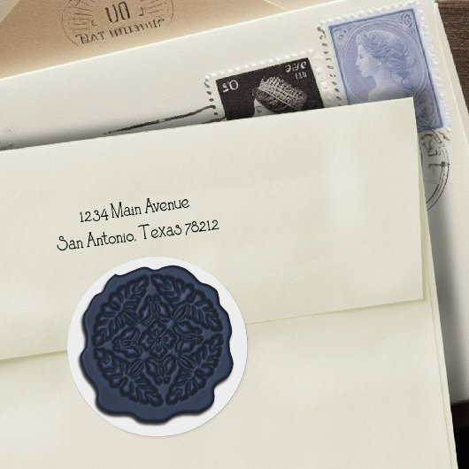 Imitate Wachs Siegel, Navy Blue Runder Aufkleber