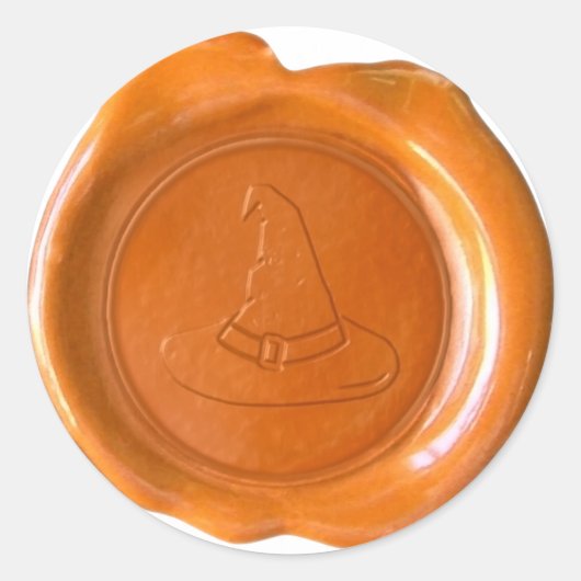 Imitate Wachs Siegel - Orange - WITCH HAT Runder Aufkleber (Vorderseite)
