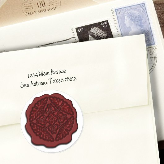 Imitate Wachs Siegel, rot Runder Aufkleber