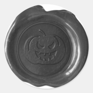 Imitate Wachs Siegel - Schwarz - JACK-O-LANTERN 01 Runder Aufkleber