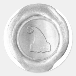 Imitate Wachs Siegel - Silber - WEIHNACHTSMANNMÜTZ Runder Aufkleber