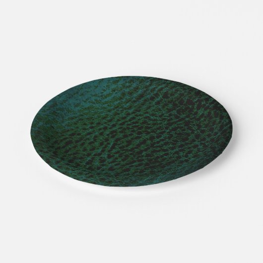 Imitate Waldgrüne Teller- Pappteller (Schrägansicht)