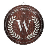 Imitate Walnuss Holzkörner Monogramm Personalisier Dartscheibe (vorne)