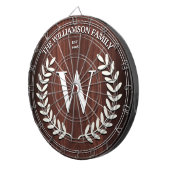 Imitate Walnuss Holzkörner Monogramm Personalisier Dartscheibe (Vorderseite rechts)