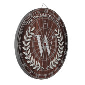 Imitate Walnuss Holzkörner Monogramm Personalisier Dartscheibe (Vorderseite Links)