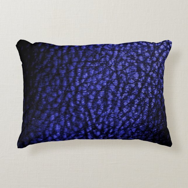 Imitate warmen Navy-Metallic-Leder Dekokissen (Vorderseite)