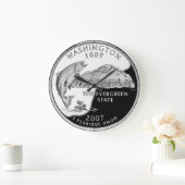 Imitate Washington Staat Quarter Große Wanduhr (Zuhause)