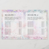 Imitate wasserfarbiger Glitzer zweifache Broschüre (Rückseite)